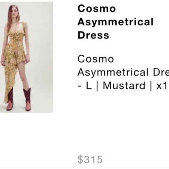 🍋FL&L🍋 Cosmo Asymmetrical Dress size L - Picture 4 of 9